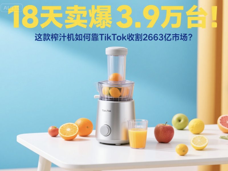 18天卖爆3.9万台!这款榨汁机如何靠TikTok收割2663亿市场? TikTok刷播放量